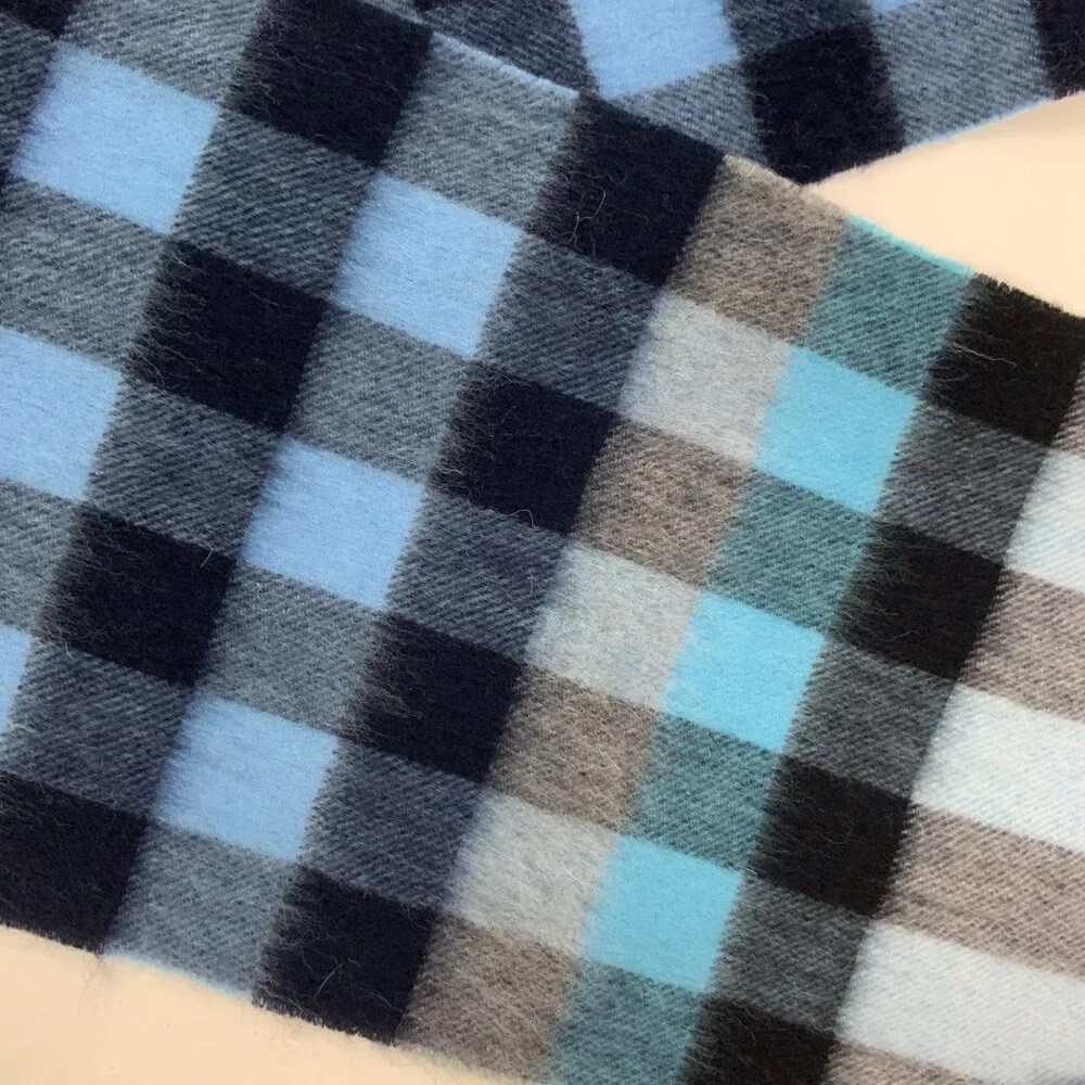 Ballantrae Edinburgh 100% Lambswool Recttungular Scarf Blue and Black